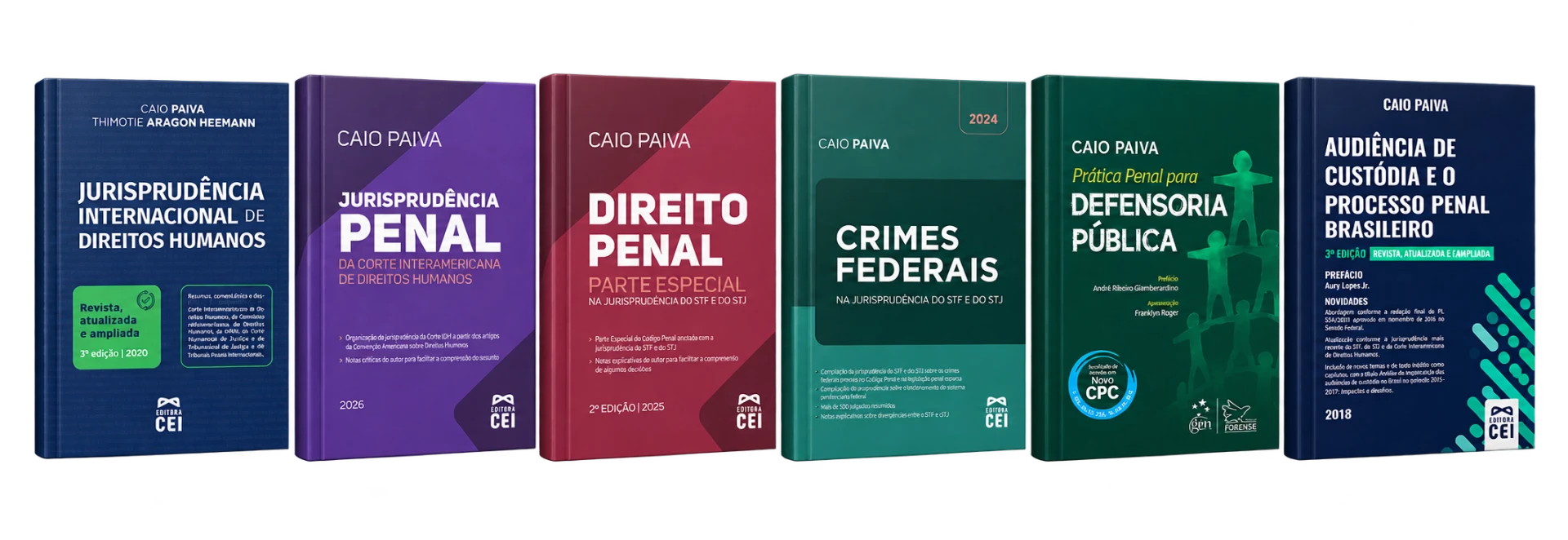 Livros do professor Caio Paiva publicados pela Editora CEI e outras editoras
